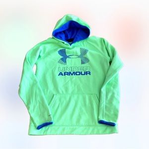 Under Armour Boys' Fleece Solid Big Logo Bright Yellow and Blue Hoodie